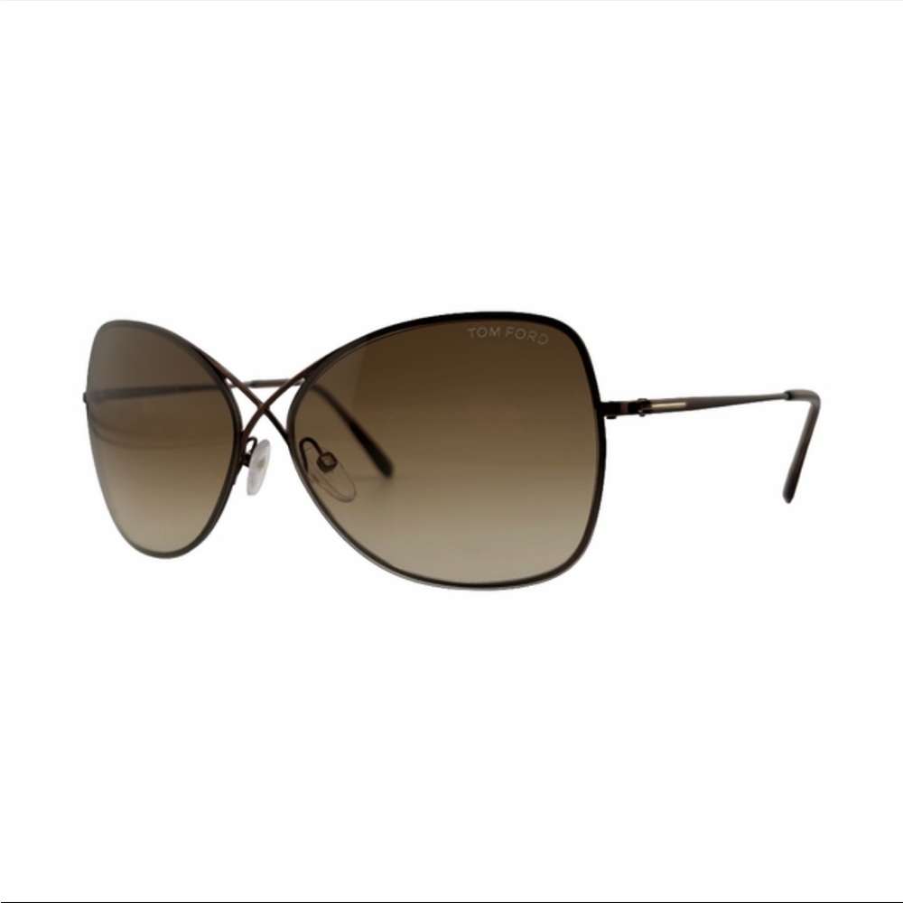 Tom Ford Brown Colette Gradient Cat-Eye Sunglasses with Metal Double-Bridge
